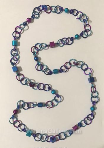 Anodized Aluminum Long Necklace by Carolyn Henderson